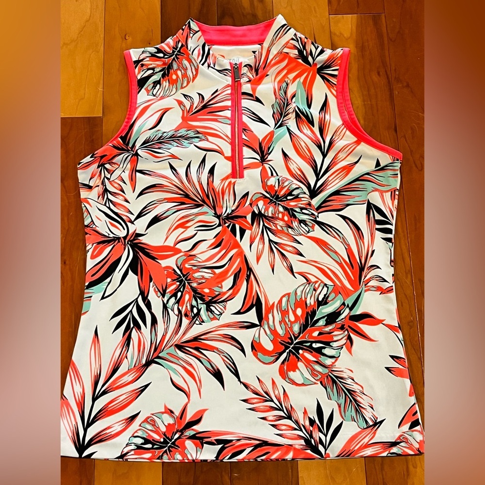 Tail Active Top Small Tropical Coral Teal Pickleball Golf Tennis Errands Chic EU